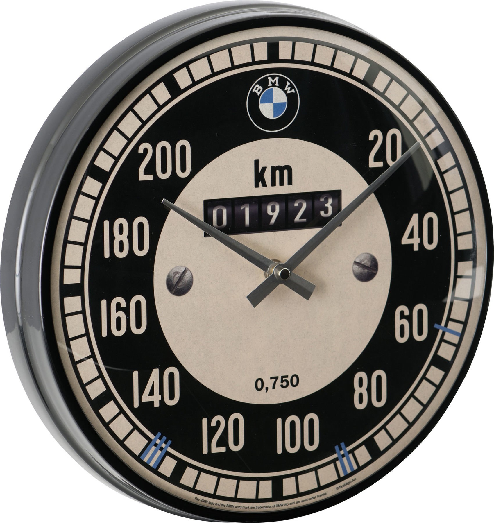 Horloge murale rétro compteur logo BMW idées cadeaux motards chez equip'moto