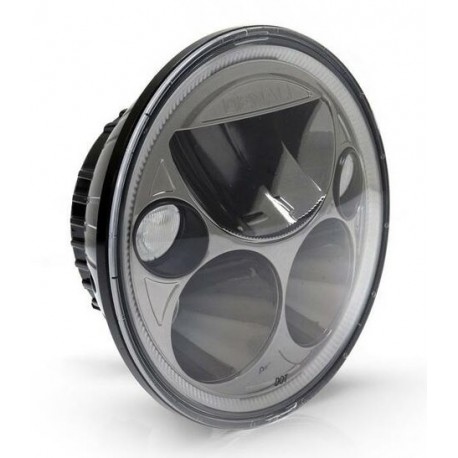 Optique Moto Full LED Chromé pour phare rond 7 pouces -Type 5