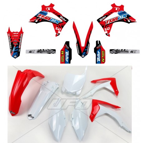 Kit Plastiques Complet Ufo Avec Kit D Co Moto Cross Honda Crf R Crf