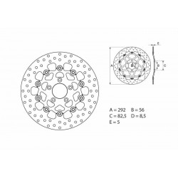 Disque de frein BREMBO ORO 78B40891 ROND FLOTTANT